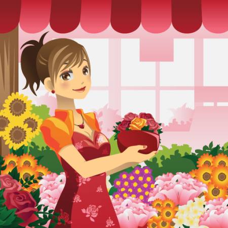 femeie, flori, magazin, roșu, fată Artisticco Llc - Dreamstime