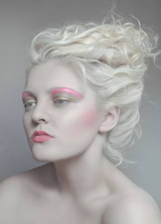 machiaj, roz, păr, blondă, femeie Flexflex - Dreamstime