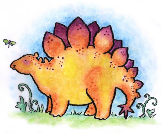 dinozaur, animale, sălbatice, fluture, desen animat Linda Duffy (Easystreet)