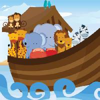 Pixwords Imaginea cu barca, Noe, apă, animale, mare Artisticco Llc - Dreamstime