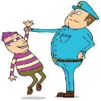 Pixwords Imaginea cu de poliție, hoț, masca, albastru, de arestare, om, persoana, barbat, oameni zenwae - Dreamstime