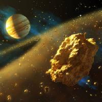 Pixwords Imaginea cu univers, roci, planetă, spațiu, Comet Andreus - Dreamstime