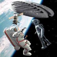 Pixwords Imaginea cu , spațiu străin, astronaut, satelit, nava spatiala, pământ, cosmos Luca Oleastri - Dreamstime