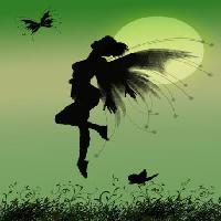 Pixwords Imaginea cu zână, verde, luna, zbura, aripi, fluture Franciscah - Dreamstime