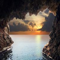 Pixwords Imaginea cu natura, peisaj, de apă, peșteră, apus de soare Iakov Filimonov (Jackf)
