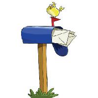 Pixwords Imaginea cu de păsări, e-mail, căsuță poștală, albastru, scrisori Dedmazay - Dreamstime