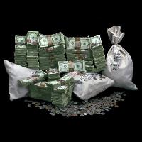 Pixwords Imaginea cu bani, geanta, monede Linda Bair - Dreamstime
