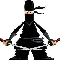 Pixwords Imaginea cu ninja, negru, sabie, tăiate, ochi, Dedmazay - Dreamstime
