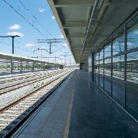 stație, tren, piese, de sticlă, cer, gară Quintanilla