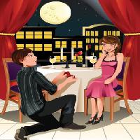 Pixwords Imaginea cu bărbat, femeie, luna, cina, restaurant, noapte Artisticco Llc - Dreamstime