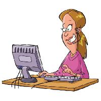 femeie, calculator, vorbesc, suport, ajutor, tastatură Dedmazay - Dreamstime