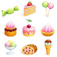 Pixwords Imaginea cu tort, dulciuri, bomboane, inghetata, cupcake Rosinka - Dreamstime