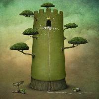 Pixwords Imaginea cu clădire, turn, verde, copac, ramuri, semn, de evacuare, coarda Annnmei