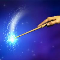 Pixwords Imaginea cu magie, de mână, băț, stele, albastru Andreus - Dreamstime